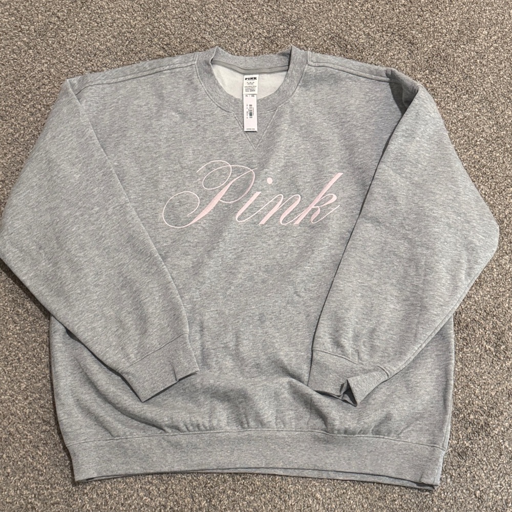PINK Victoria's Secret Gray Sweatshirt with Pink Logo